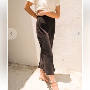 Ozma 90s Gray Cupro Slip Skirt